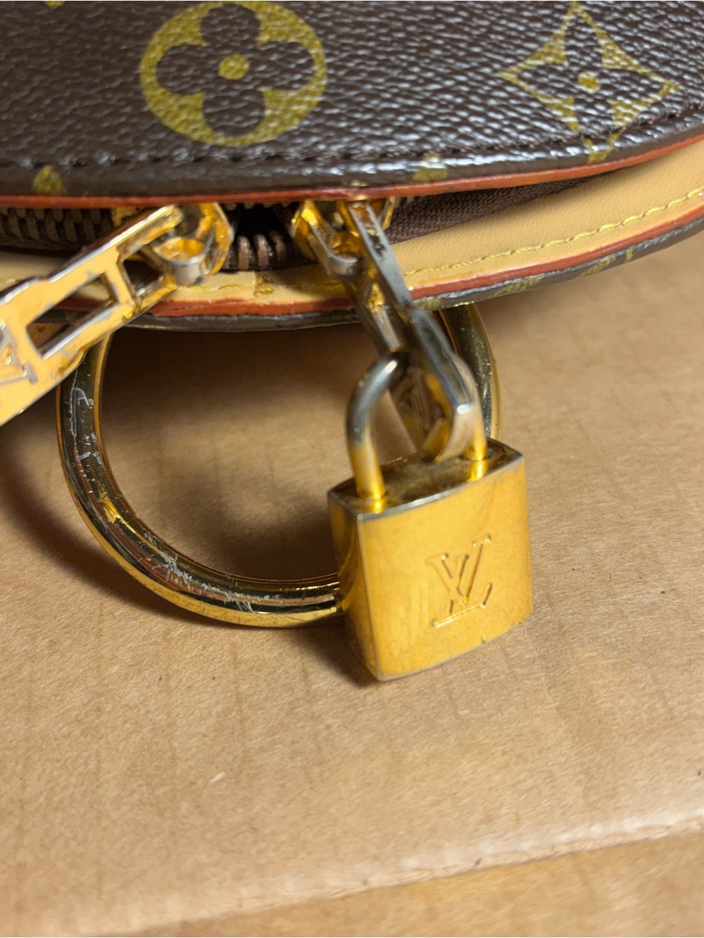 Louis Vuitton Brown Monogram Canvas Key Pouch with Gold Hardware